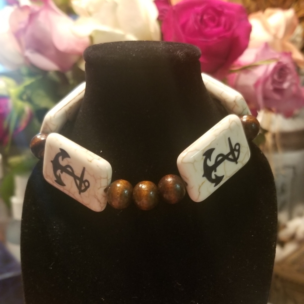 🔱 Cute anchors stretch bracelet